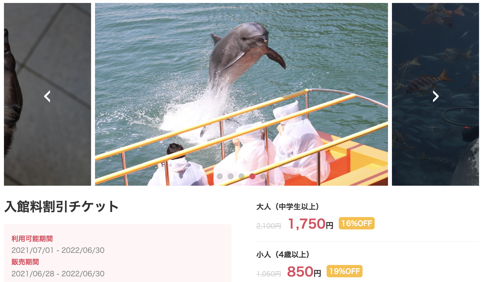 下田海中水族館の割引クーポン券